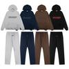 FOG Season 8 Essentials Fleece-Lined Hoodie Straight Leg Joggers Set - Vintage Letter Print Oversized Fit Winter Warm Cotton