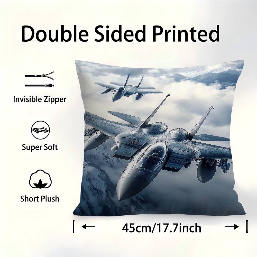 

M-Military Aircraft Fighter Enthusiasts Cushion Cover Inches Farmhouse Decor Home Throw Pillow Covers For Couch Decorations 30cmx30cm