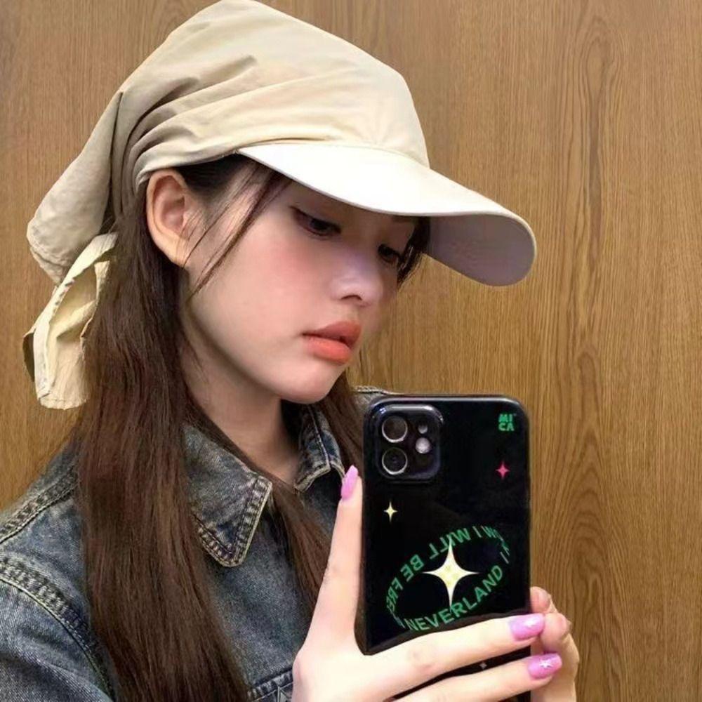 Solid Color Sunscreen Beach Hats Korean Style Peaked Cap Fashion Headscarf Baseball Cap Sports