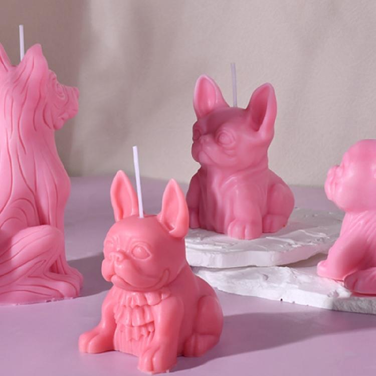 Silicone Soap Molds Candle Mould Silicone Crafts Moulds 3D French Bulldog Shaped