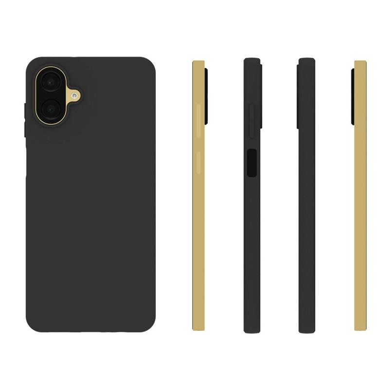 For Samsung Galaxy A07 TPU Case WANLONFENG MS Series Matte Back Cover with Tempered Glass (Big Hole Lens)