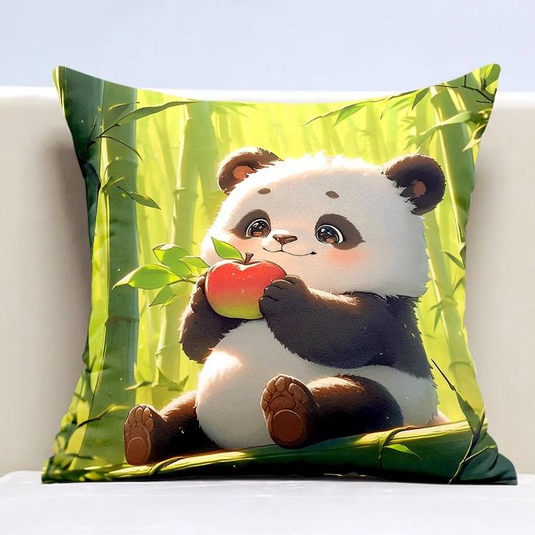 Cute Panda Pillowcase Dormitory Decoration Office Living Room Sofa Home Pillowcase