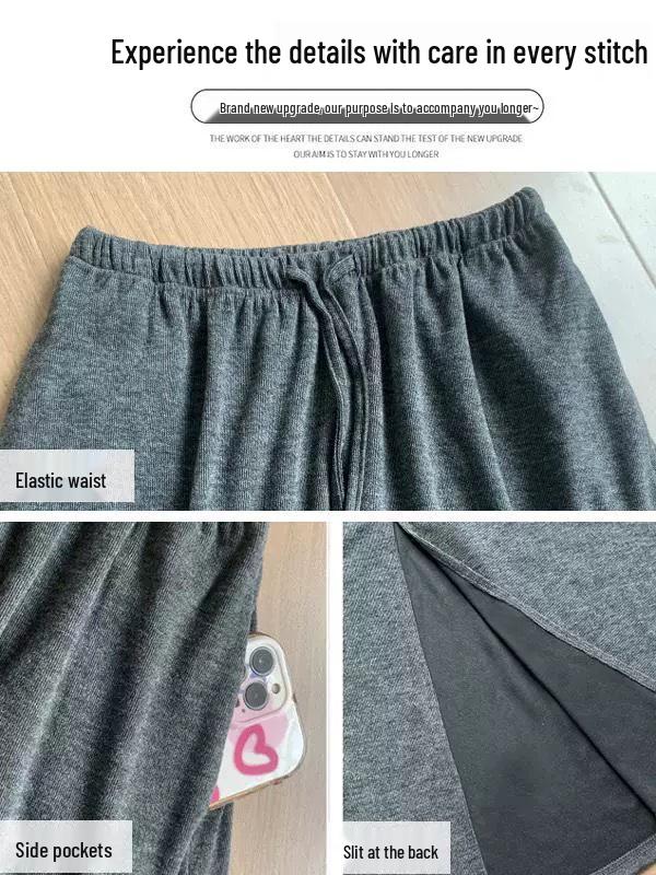 Korean Style High Waist Slimming A-line Maternity Skirt with Back Slit