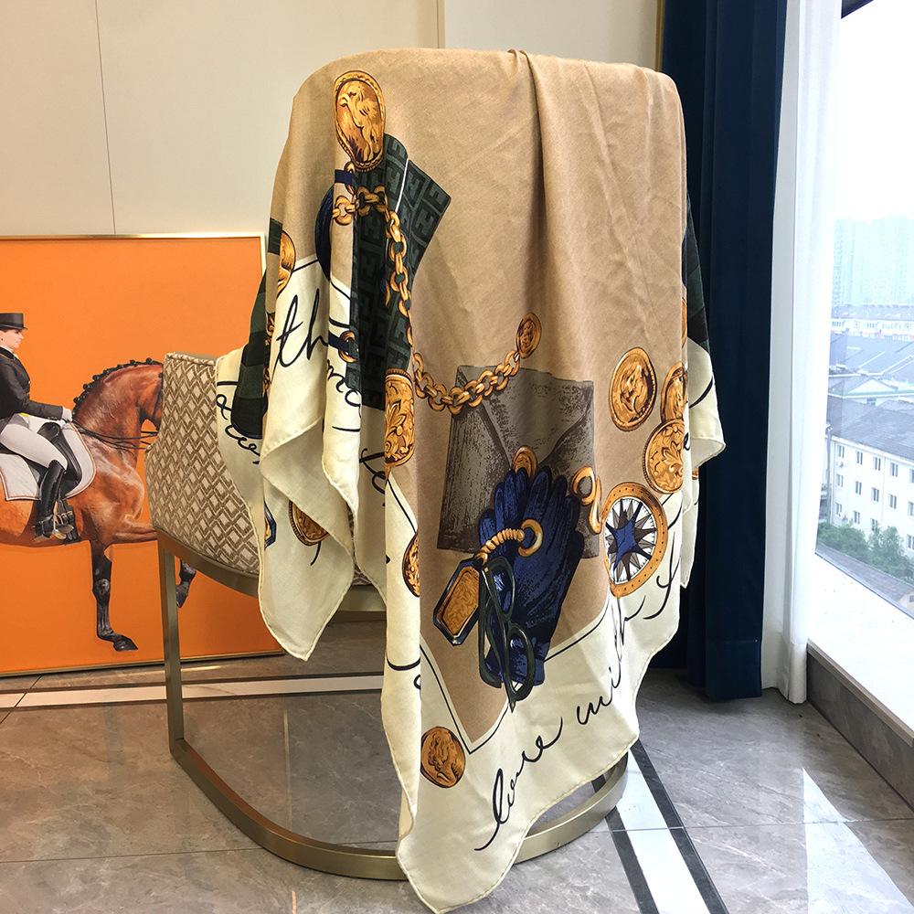 

Autumn And Winter Silk And Cashmere Square Scarf Printed Warm Scarf