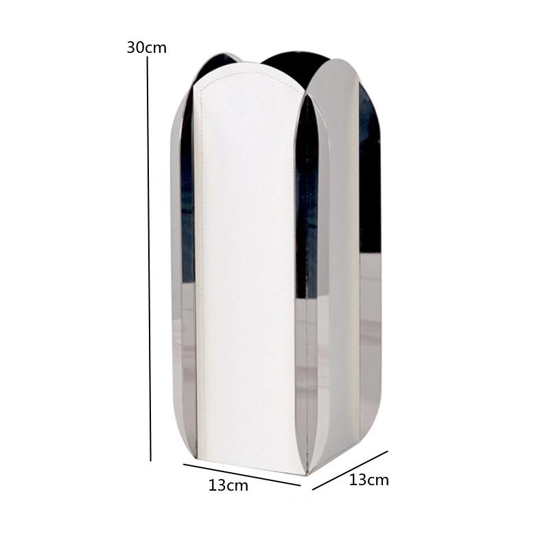 Luxury Geometric Stainless Steel Vase, Leather Art Metal Flower Vase, Living Room Desktop Flower Arrangement, Home Decoration