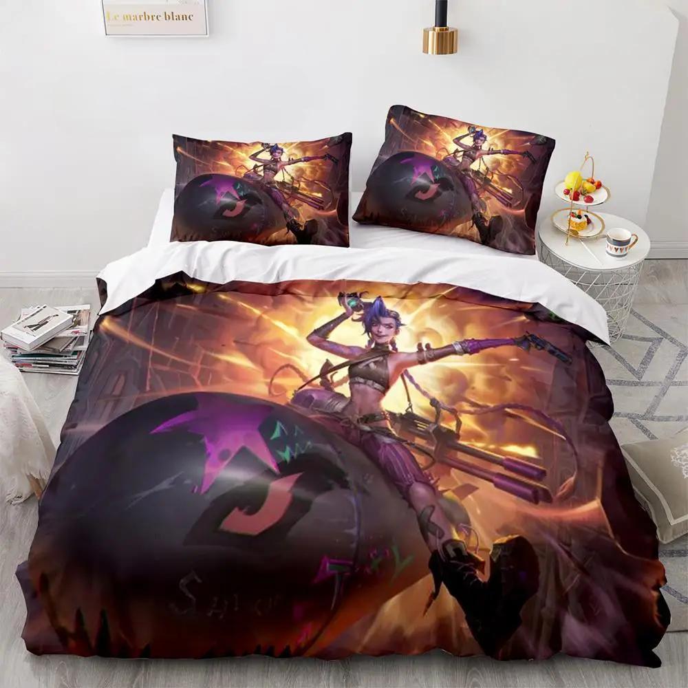 New 3D Print Game League Of Legends Jinx Bedding Collection Single Twin Full Queen King Size Bed Collection Adult Kid Bedroom Duvet Cover Collections