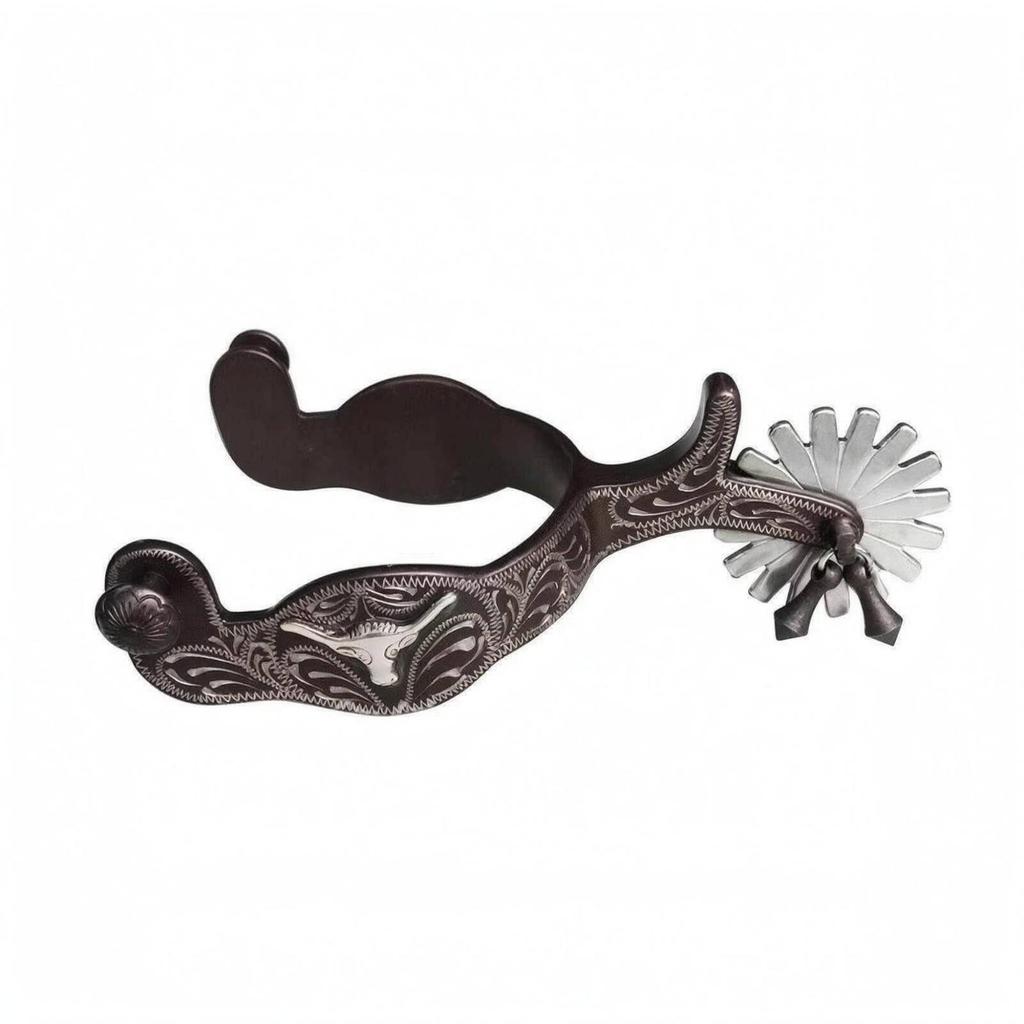 Western Horse spurs Prod Ornate Revolving Wheel Equestrian Engraved Gear