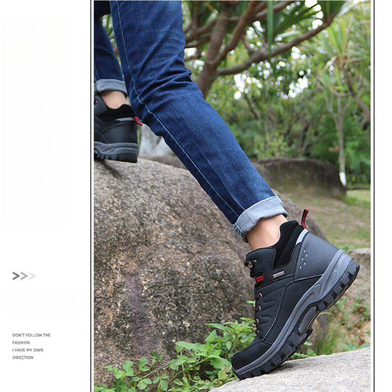 Men's Hiking Boots Waterproof Outdoor Sports Shoes Leather Sneakers Male Plus Size 39-46