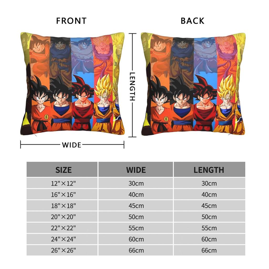 Dbz Pillowcase Polyester Cushion Cover Decor Dbz Throw Pillow Case Cover Home Square 40X40Cm