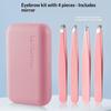 4 Pcs Stainless Steel Eyebrow Clip Tweezers Set Eyebrow Tweezers Eyebrow Trimming Set Beauty And Grooming Tools With Mirror Case