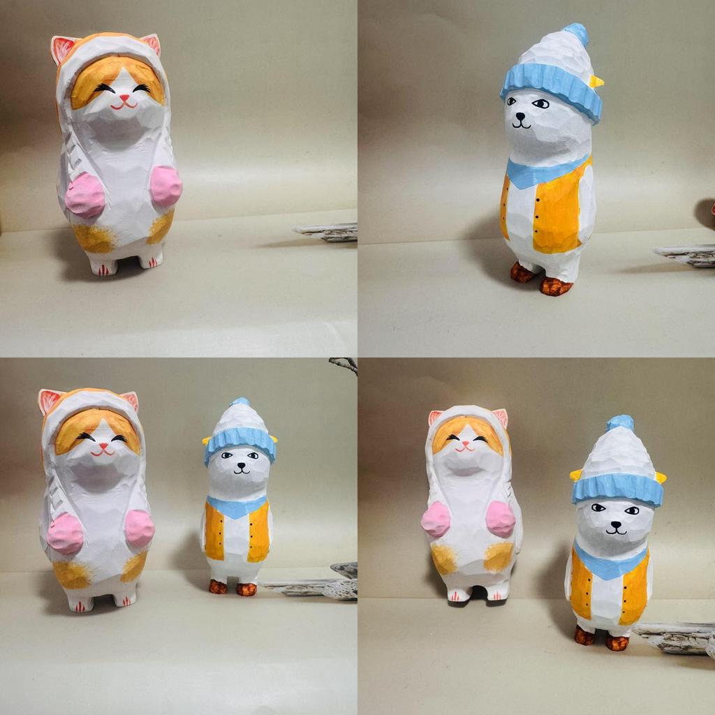 Wooden Craft Decor Lucky Cat Car Hanging Ornament For Home Office Gifts