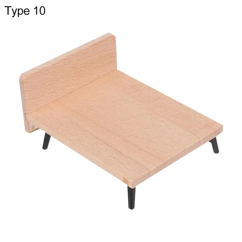 1:12 Dollhouse Furniture Miniature Television Bookshelf Bed Sofa Wooden TV Cabinet Chair Bedside Lamp Dolls House Accessories