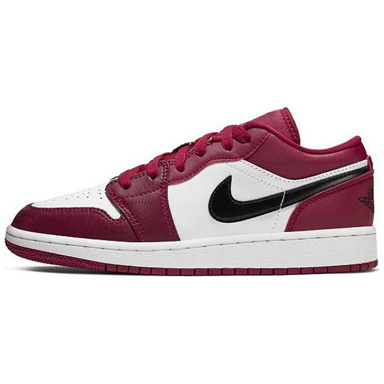 

Детские кроссовки Air Jordan 1 Low GS Noble Red Белый Черный 553560-604