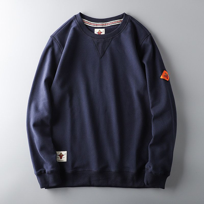 Men's American-Style Red Cotton Fleece Sweater