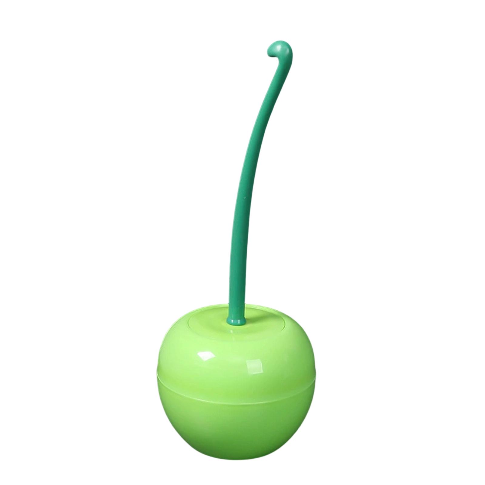 

Cherry Shaped Toilet Brush Set with Long Handle Plastic Holder for Bathroom Cleaning Toilet Brush with Base Stand for Hygienic Use One Size зелёный