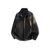 New men's PU leather jacket stand-up collar jacket loose casual locomotive jacket spring and autumn European and American men's leather jacket