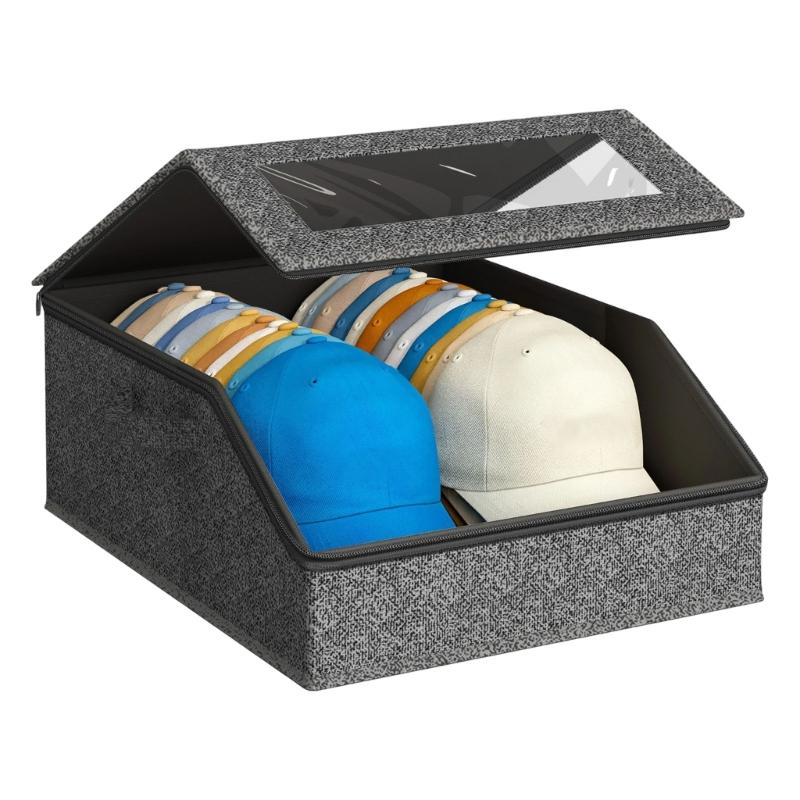 Hut-Organizer für Baseballkappen Stapelbare Aufbewahrung mit Sichtfenster Platzsparende Hutbox für den Kleiderschrank Atmungsaktives Material