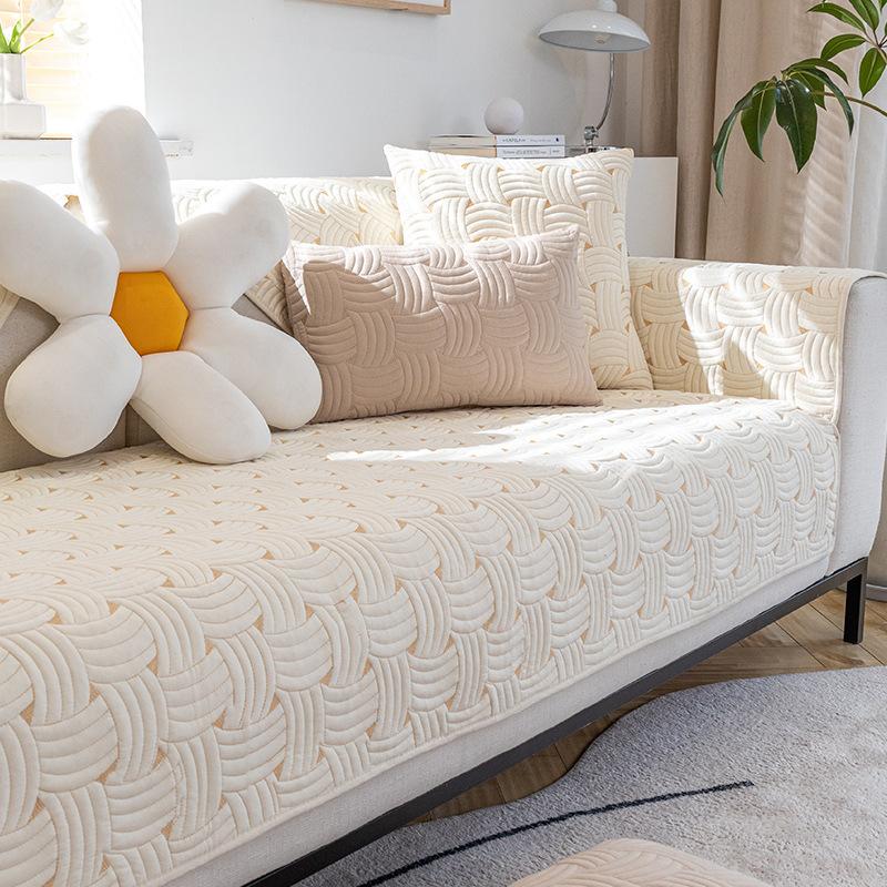 Cotton Sofa Cushion Four Seasons Universal Seat Cushions Cover Cloth Simple Modern Non-Slip Seat Cushion Fabric 100% Cotton Sofa Cover Cover