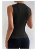 2025 Fashion Sleeveless Semi-high Neck Ruched Pullover Vest