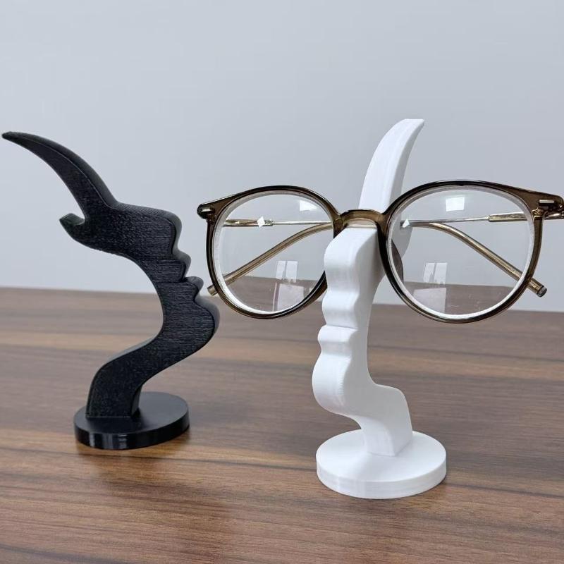 Minimalist Human Profile Eyeglass Holder 3D Printed Side Face Stand for Glasses Fun Practical Desk Line Art Decor Ornament