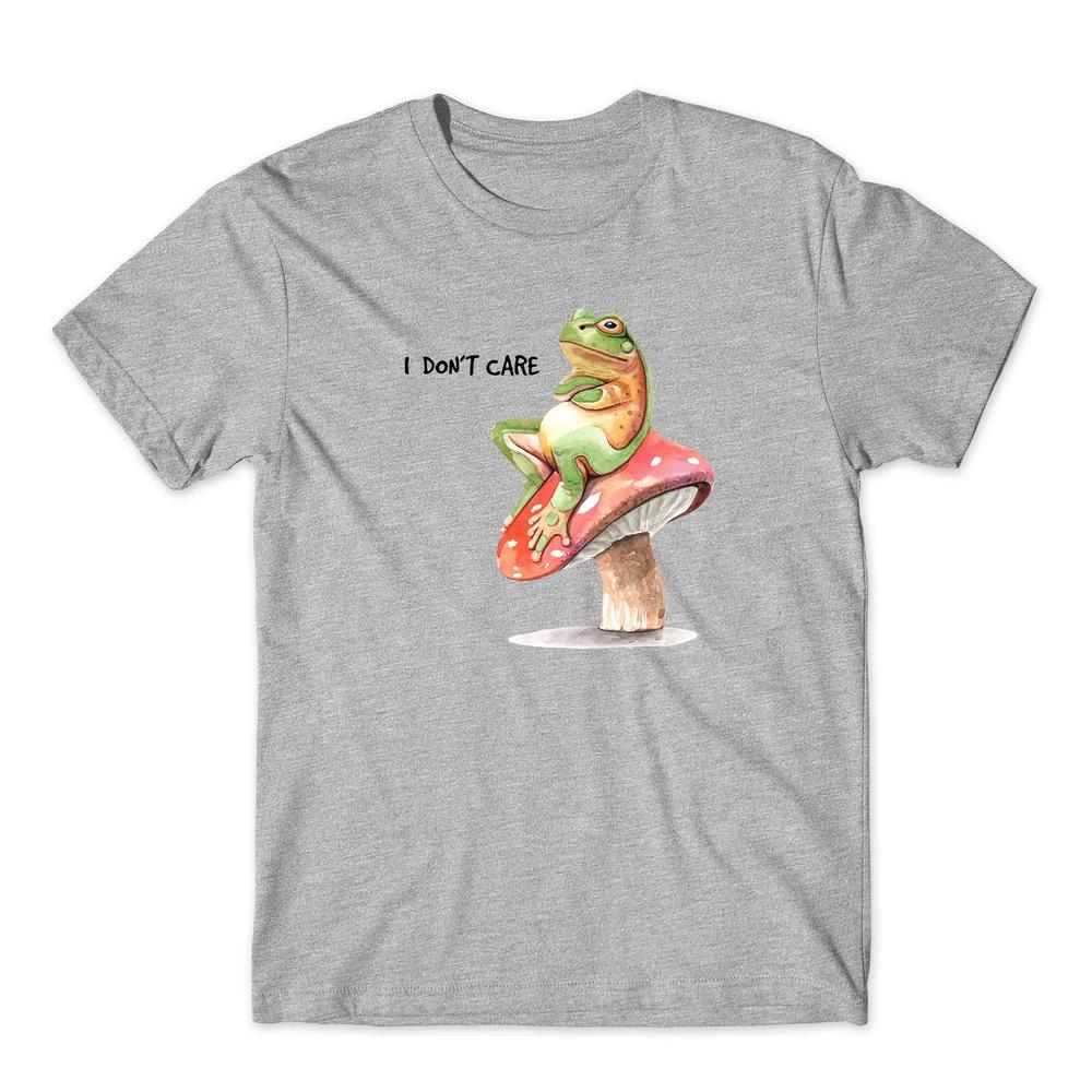 I Dont Care Frog Mushroom Funny Animal Unisex Kids Top TeeShirt