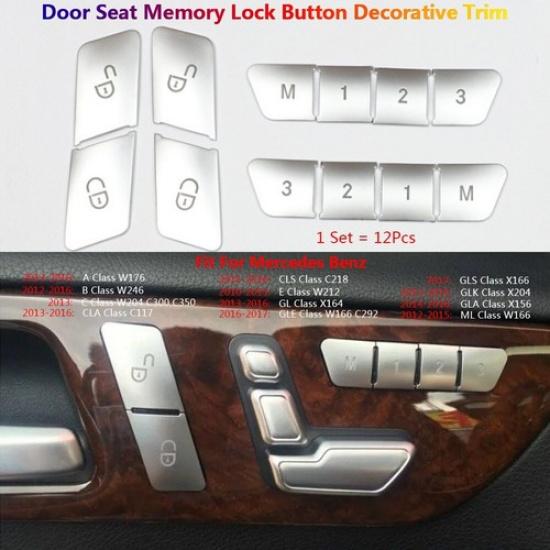 For Mercedes Benz A B C E CLA CLS GLA GLK ML Door Seat Lock Memory Switch Cover