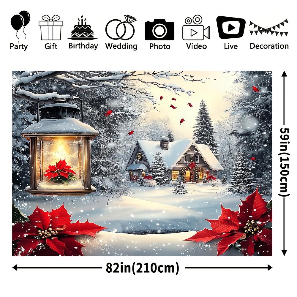 1Pcs Winter Wonderland House Pattern Decoration Background Winter Backdrop For Photo Studio Photo Booth Party