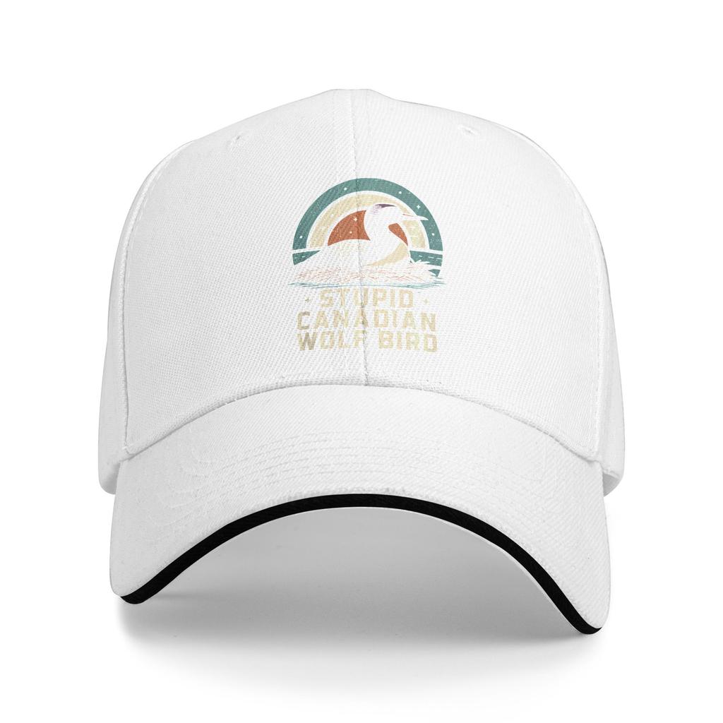 Stupid Canadian Wolf Bird Vintage Heated Hookey Loon Meme Baseball Cap Retro Trucker Hat Spring Men Outdoor Sports Snapback Cap