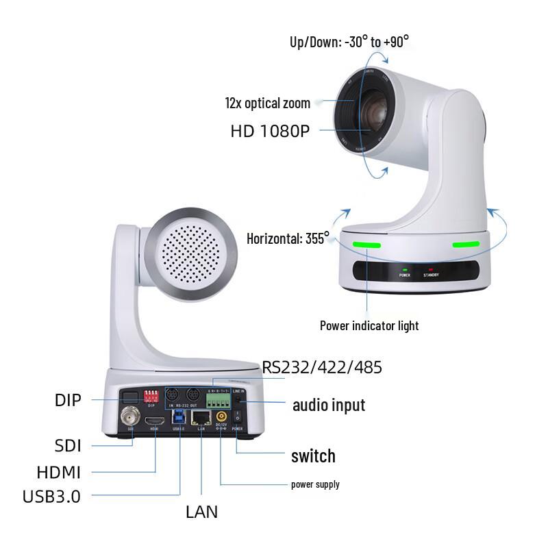 Hongsidao 2.5K PTZ Conference Camera with 12x Optical Zoom (CN version)