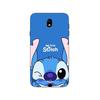 Samsung Galaxy J7 2018 için kılıf, sevimli Stitch tasarımı, mavi ön yüz.