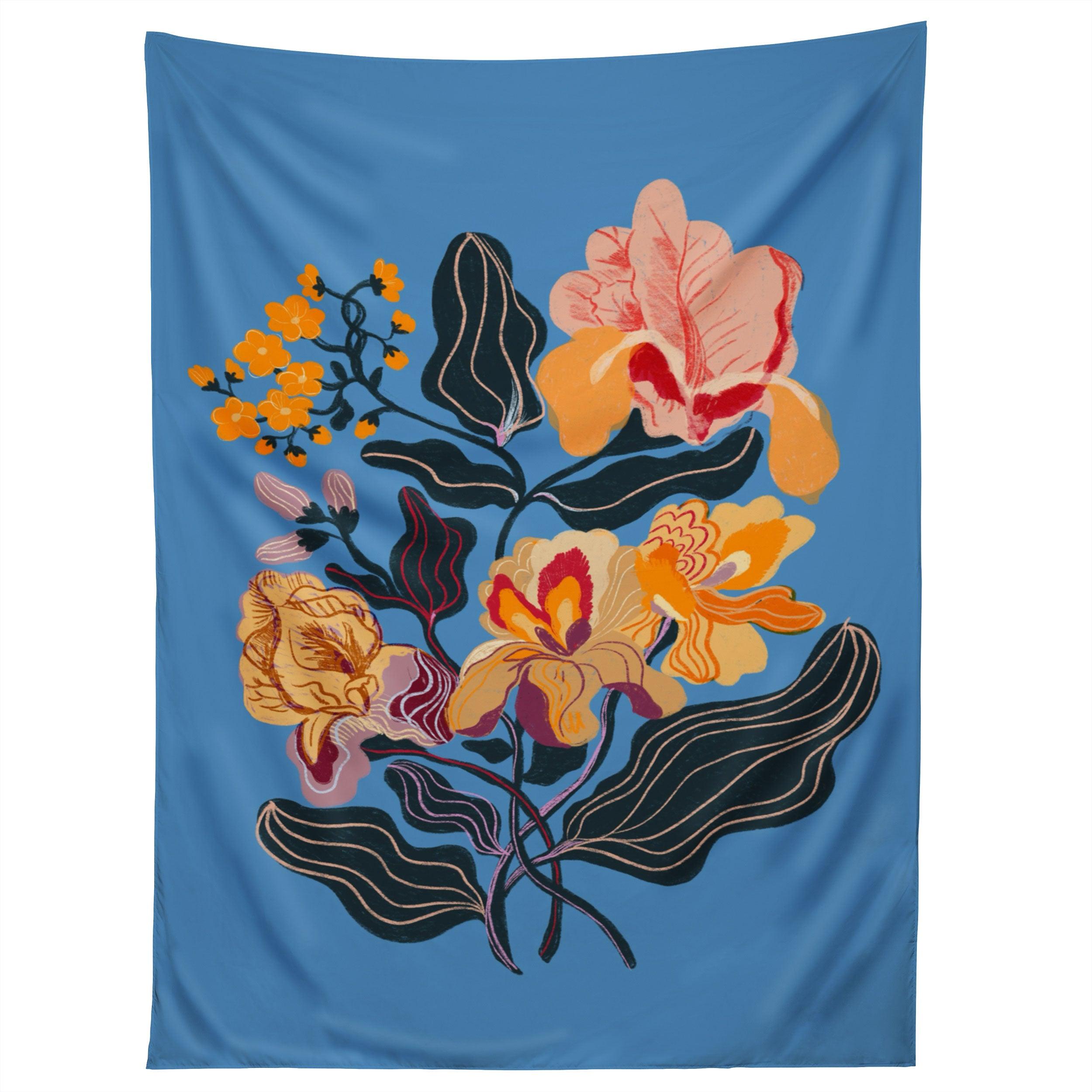 IRIS DREAM BLUE tapestry 75x100