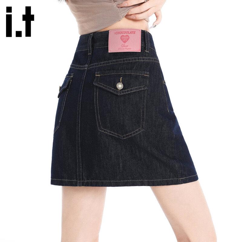 CHOCOOLATE Women s High-Waisted Denim A-Line Skirt 2XL джинсовый синий