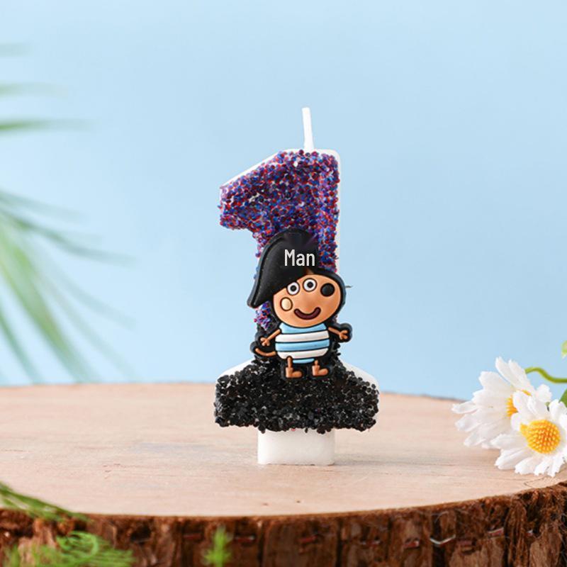 Pirate George Digital Birthday Candles: Party Atmosphere Cake Decorations for Kids
