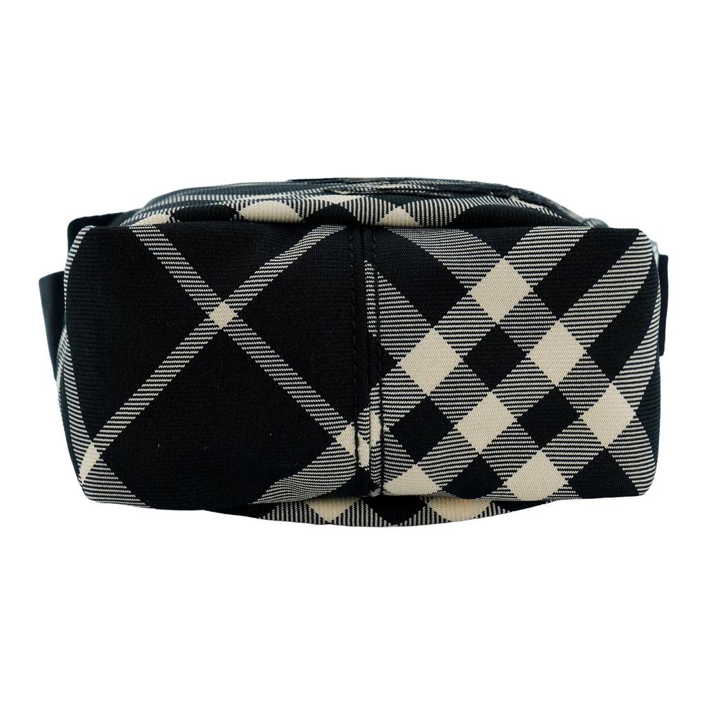 Burberry Adjustable Strap Zipper Closure Polyester Phone Case Men's Black with White Plain Fabric Accents