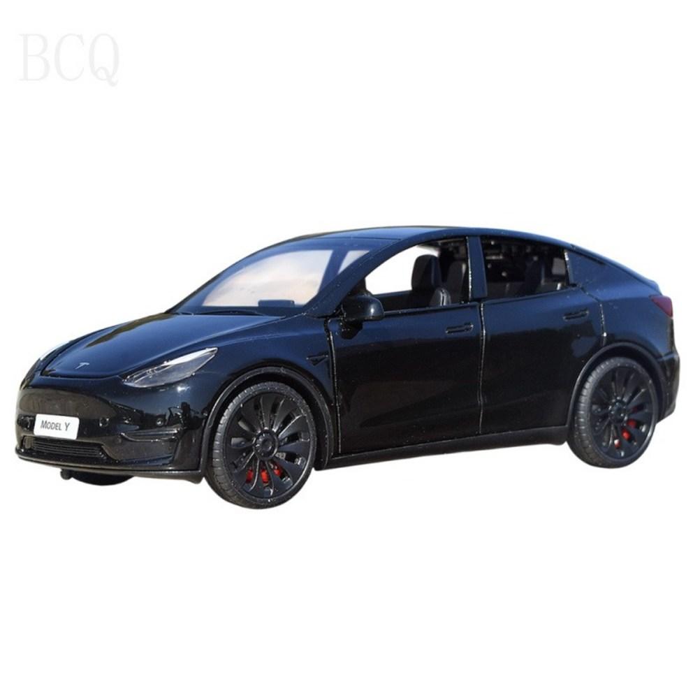 BCQ 1:24 Tesla Model Y Style Die-cast Electric SUV Miniature Alloy Car Model - Black, Collectible Gift
