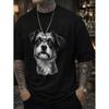 New styleComfortable Chic UnisexS TShirt Black And White Dog Portrait Pattern Crew Neck Short Sleeve AllSeason Regular Fit