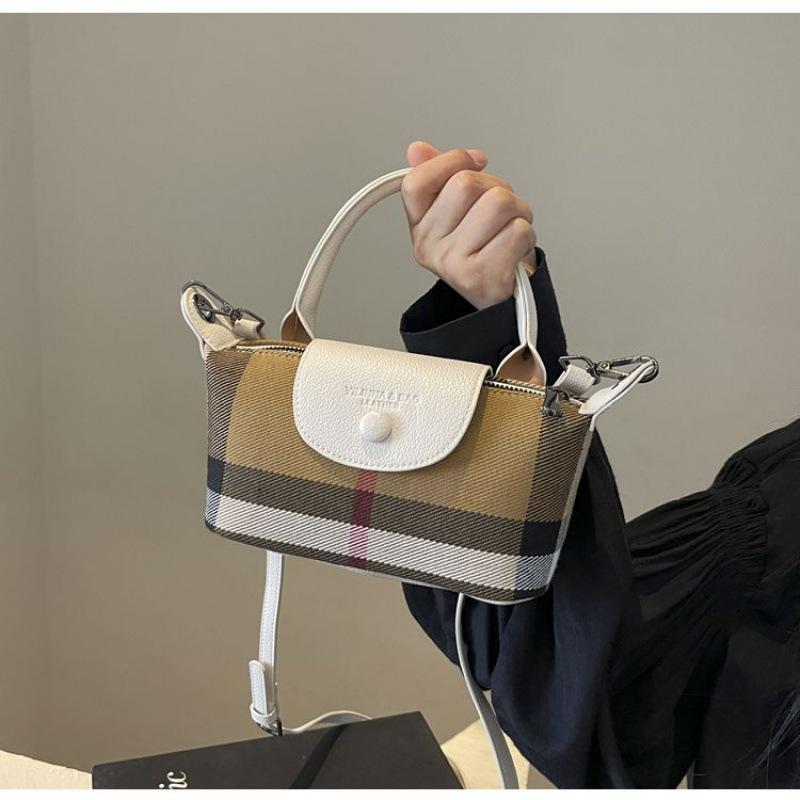 2024 Retro British Plaid Mini Crossbody Dumpling Bag