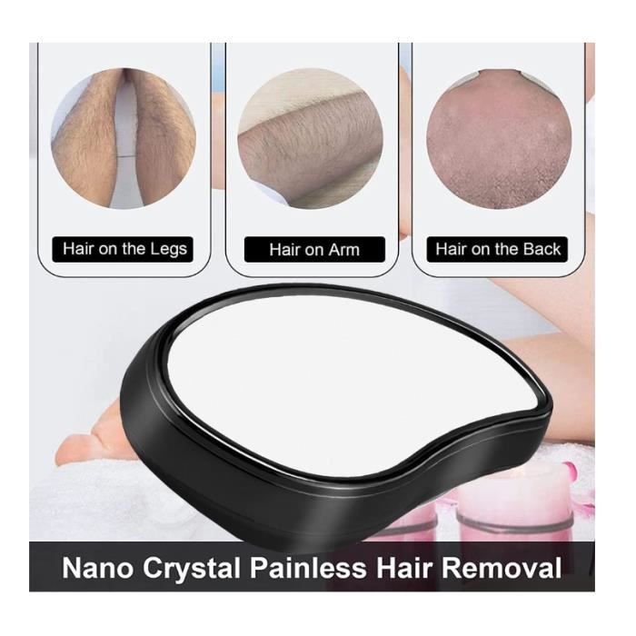 Épilateur à cristaux - Gomme à cheveux en cristal - Compact - Doux et indolore - Exfoliation efficace