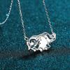 Sterling Elefanten Anhänger Halskette Mit Moissanit Stein Zarte Kette Damen Tier Schmuck Geschenk