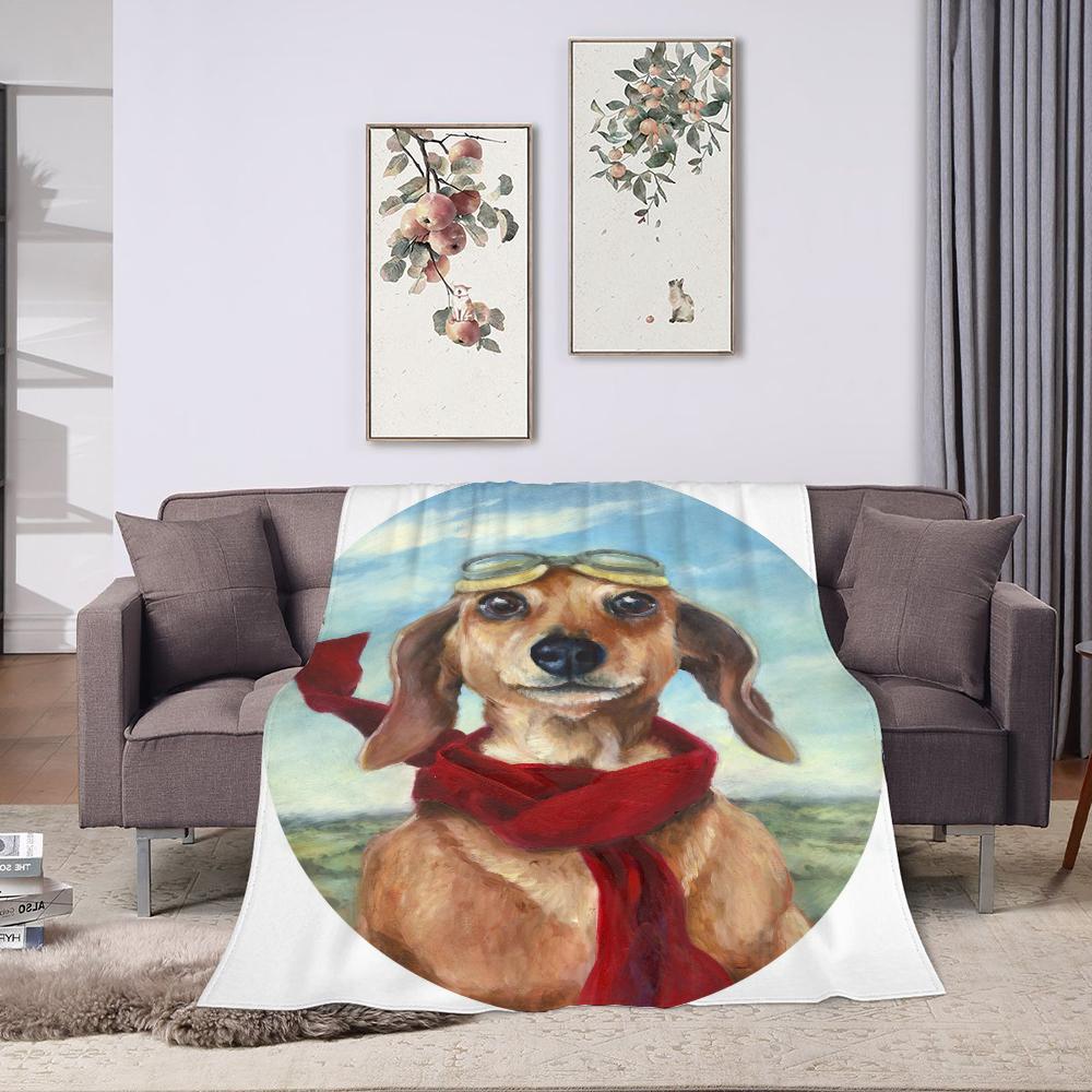 Dachshund Sausage Dogs Fluffy Blanket Throw Blanket for Sofa Blankets Double Bed Blankets and Throws Cobija Plaid Halloween &
