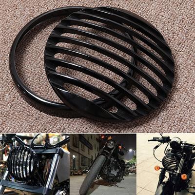 Para Harley Sportster XL 883 Iron 1200 04-14 Custom XL1200C 1200 Motocicleta 5 3/4" CNC Led Farol Grill