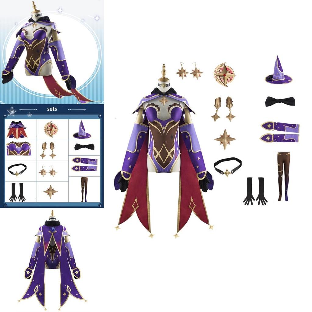 Genshin Impact Mona Cosplay Costume Full Set High Quality Cotton Exquisite Details