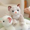40Cm Fluffy Cat Plush Toy Stuffed Orange Grey Black White Brown Kitten Lying Animal Doll Like Real Plushie Companion Gift