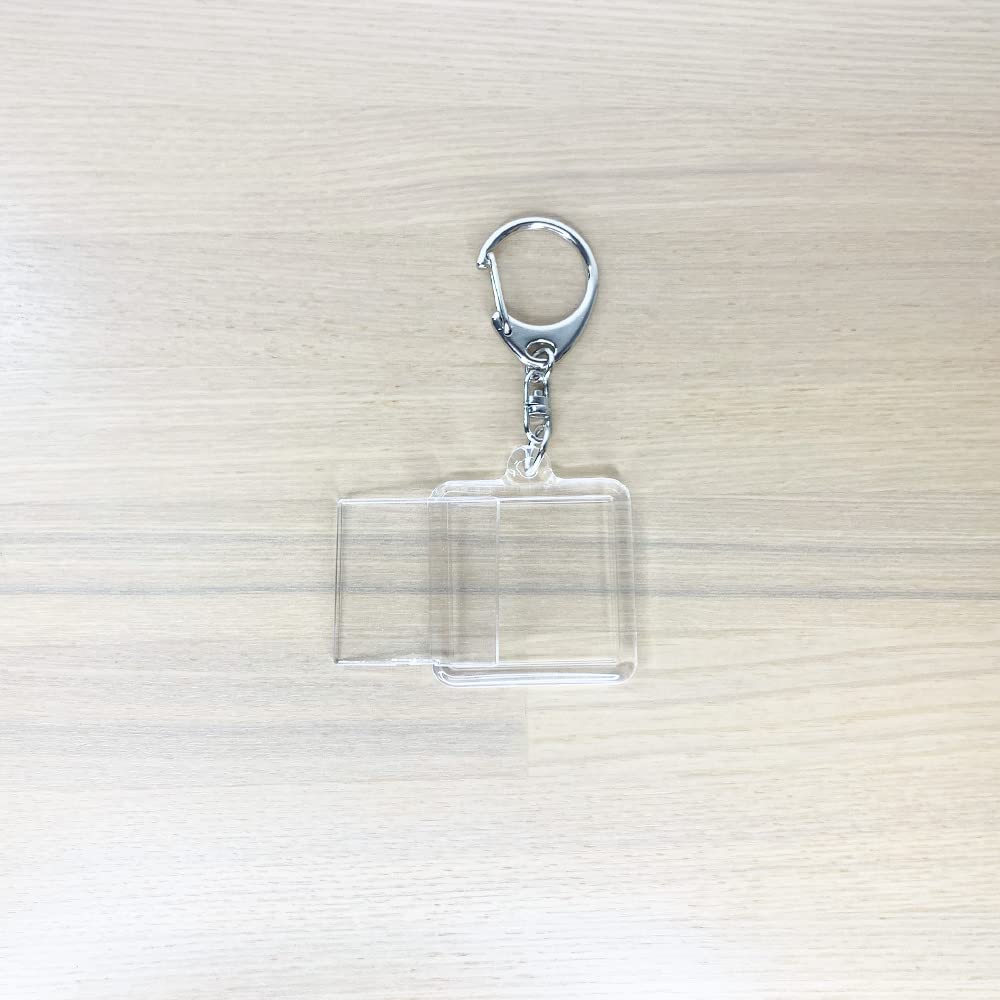 EBISU Design Square Photo-In Keychains (5-Pack), Handmade, Made in Japan, 33mm x 33mm, Clear, kk33