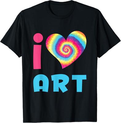 I Love Art Artist Teacher Tie Dye Heart Artsy Crafts Gift T-Shirt