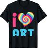 I Love Art Artist Teacher Tie Dye Heart Artsy Crafts Gift T-Shirt
