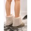 New Thick-soled Round-toe Flip-up Hairy Short Snow Boots Women's Warm Thickened Cotton Shoes