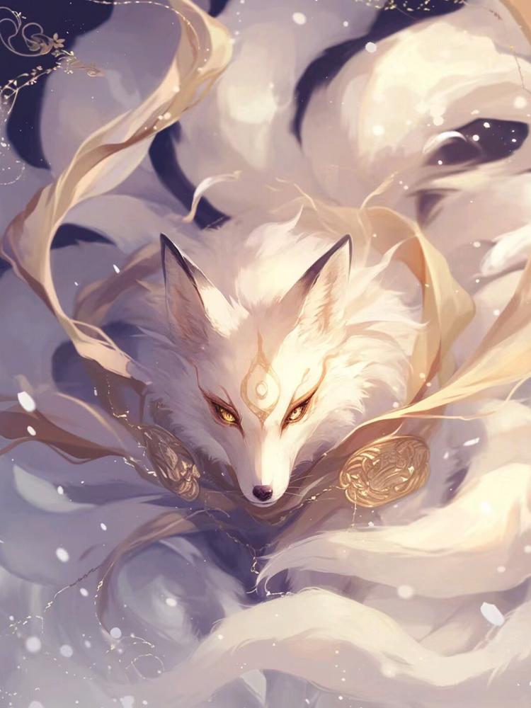 Spirit Fox 5d Diy Full Round Square Diamond Inlay Painting Cross Embroidery Picture Embroidery Newly Arrived Home Decoration