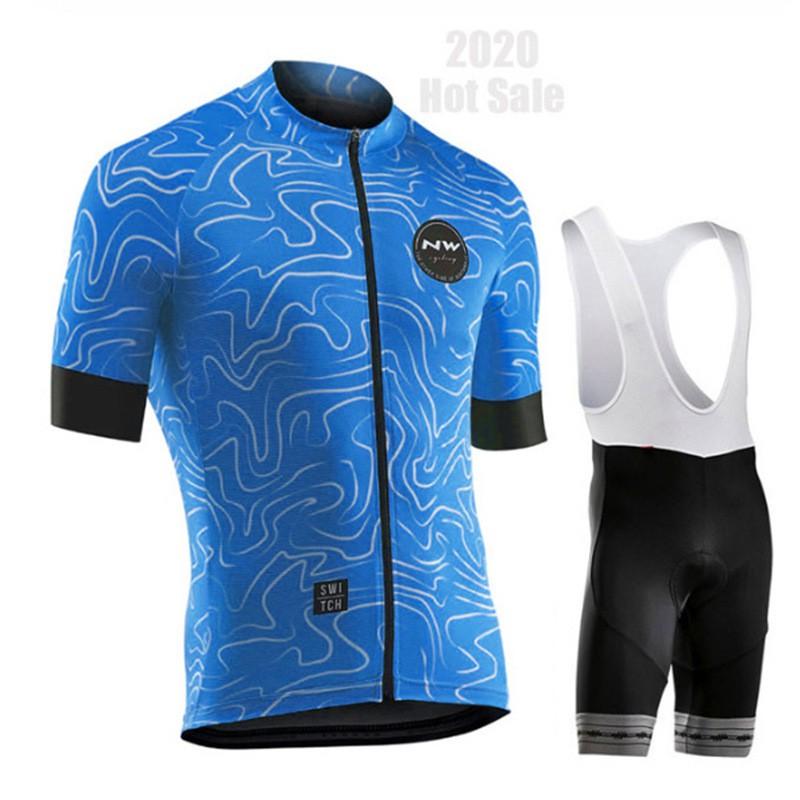 Mens Cycling Jersey Bib Shorts Set Mountain Bike Racing Breathable Performance Wear
