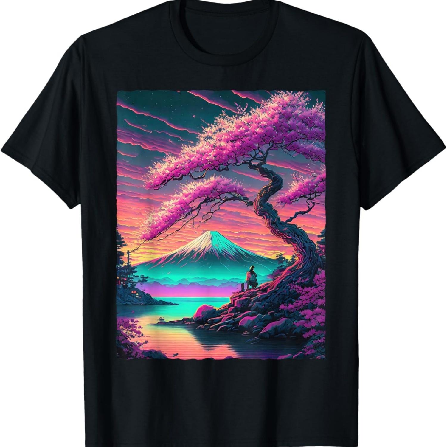 Vaporwave  Cherry Blossom T-Shirt(3) S чёрный